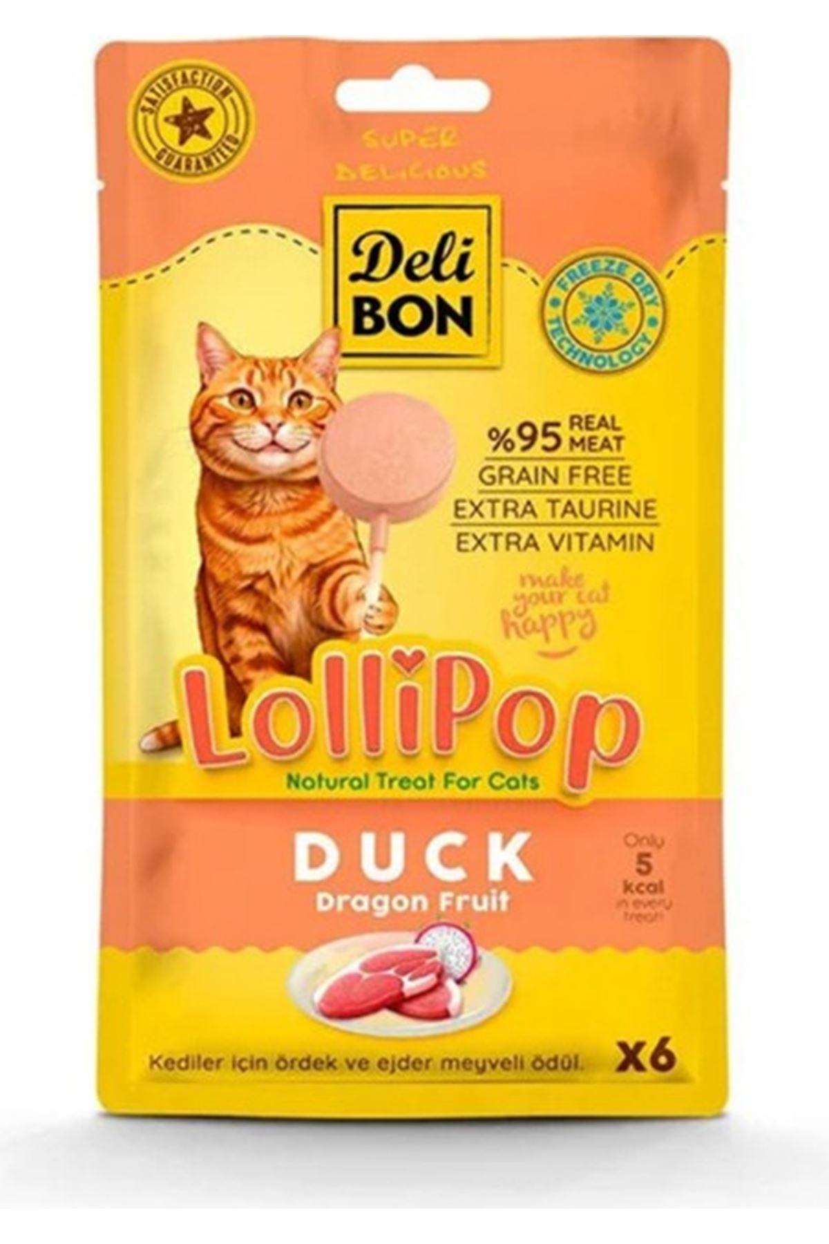Delibon Kedi Ödül Maması Lolipop Ördekli 6'Lı