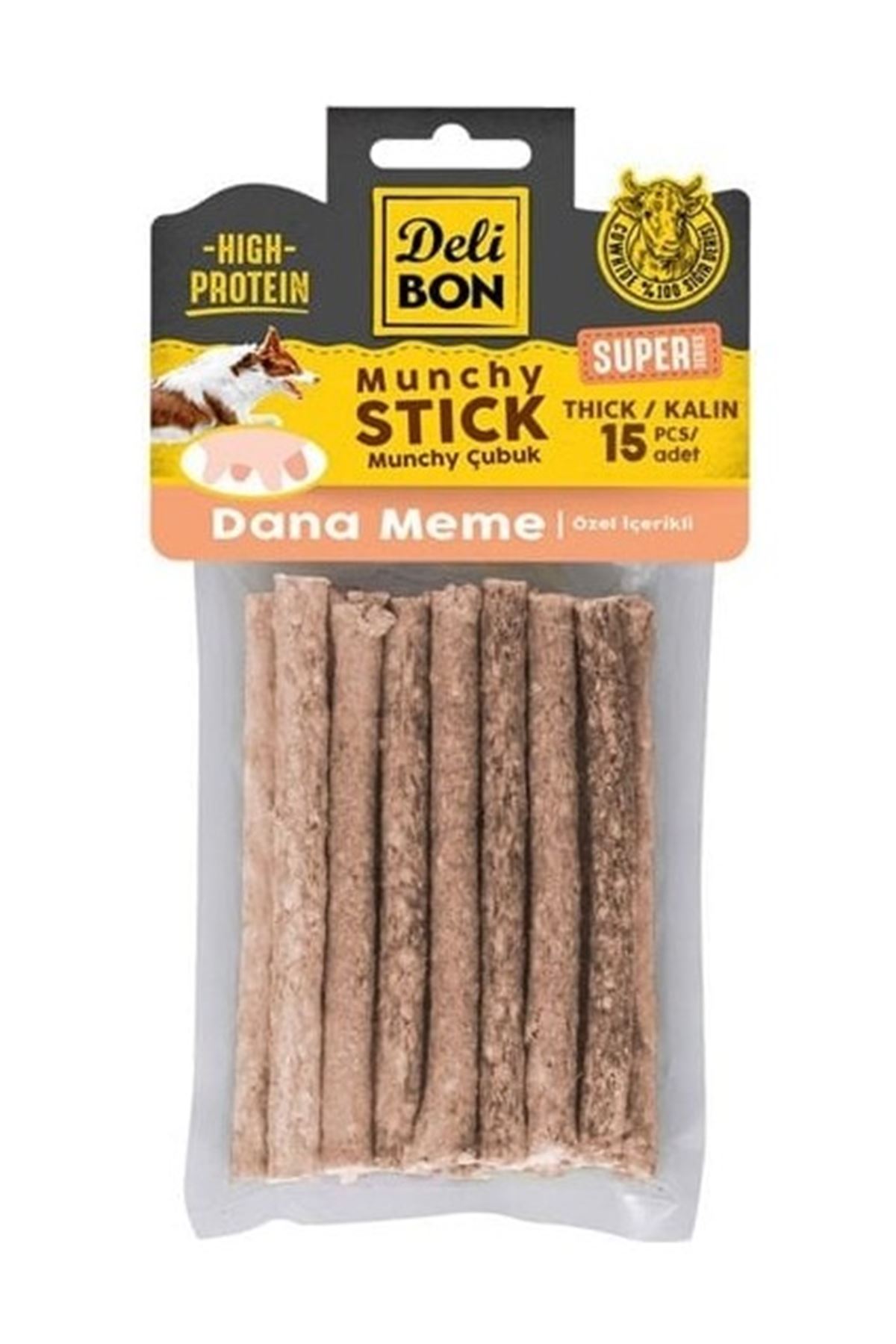 Delibon Munchy Köpek Ödül Çubuk Dana Memeli 15'Li