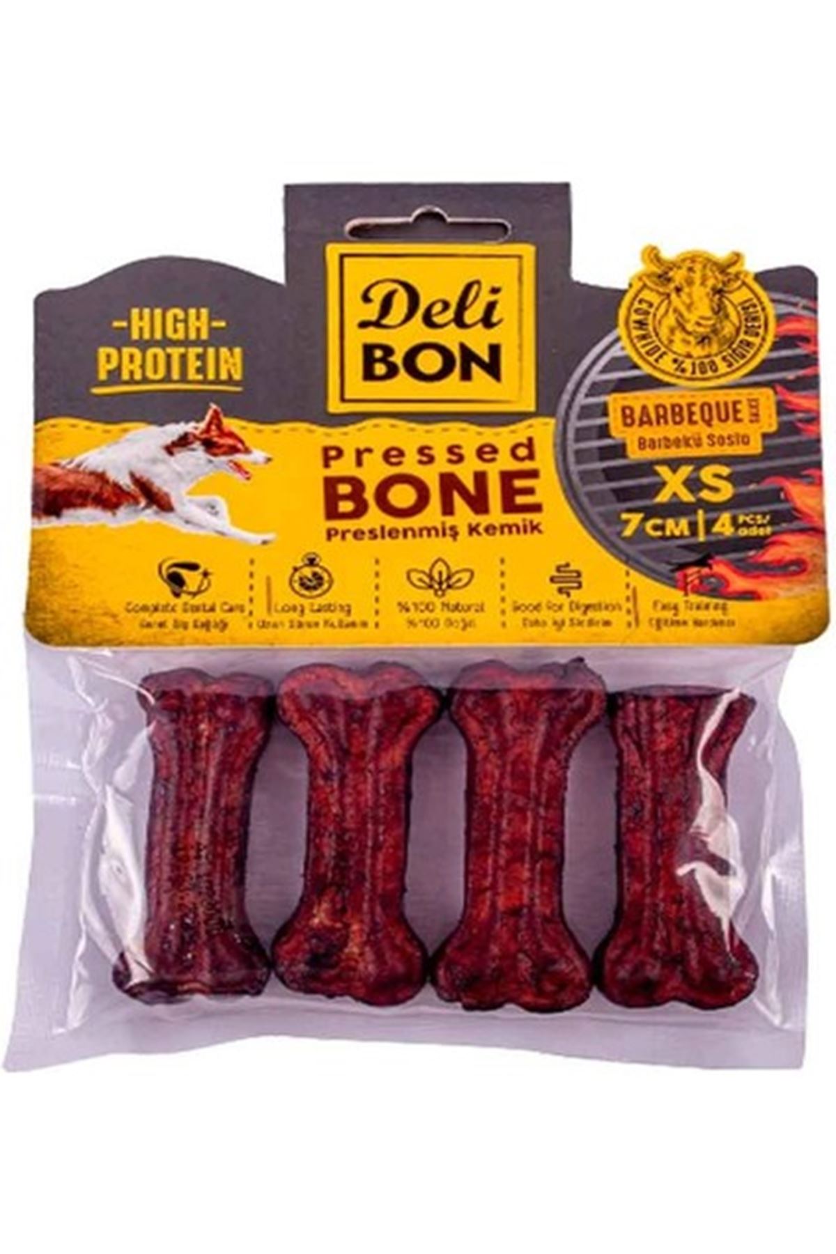 Delibon Köpek Ödül Pres Kemik Barbekü (XS) 4Lü 7Cm