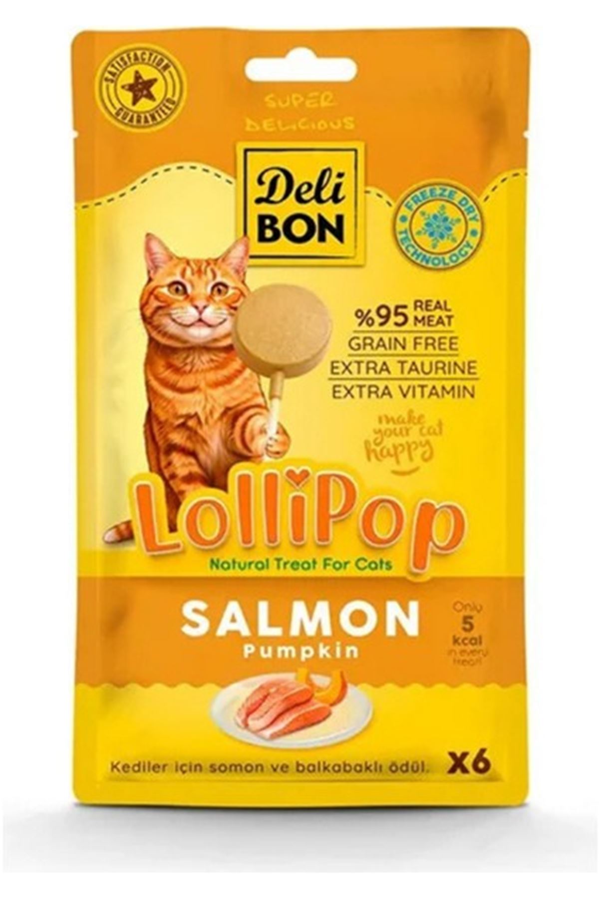 Delibon Kedi Ödül Maması Lolipop Somonlu  6'Lı
