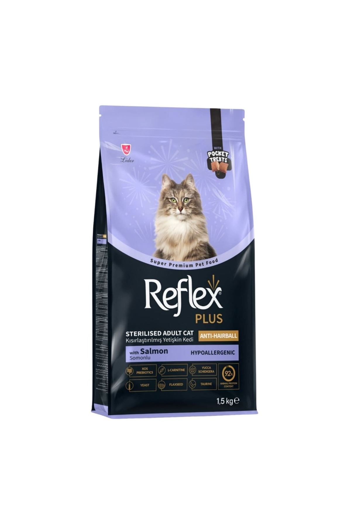 Reflex Plus Kedi Maması AntıHaırball Somonlu 1,5Kg