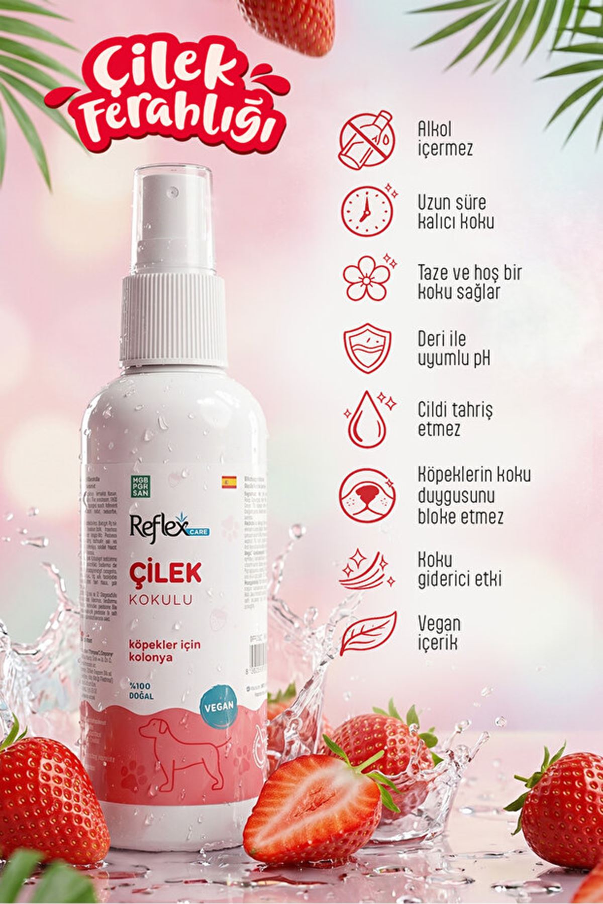 Reflex Care Köpek Kolonyası Çilek Kokulu 125 Ml