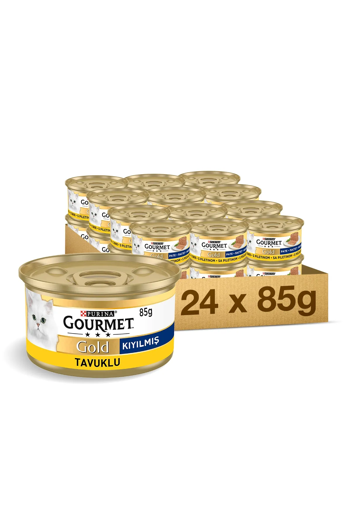 Gourmet Purina Gold Kıyılmış Hindi Etli Konserve Yetişkin Kedi Maması 24 x 85 G