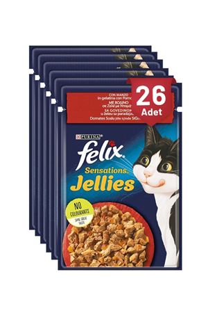 Felix Sensation Sığır & Domatesli Kedi Yaş Mama 85 Gr