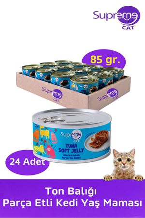 Supreme Ton Balığı Parça Etli Konserve Kedi Yaş Maması 85 gr