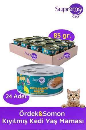 Supreme Ördek & Somon Kıyılmış Konserve Kedi Yaş Maması 85 gr