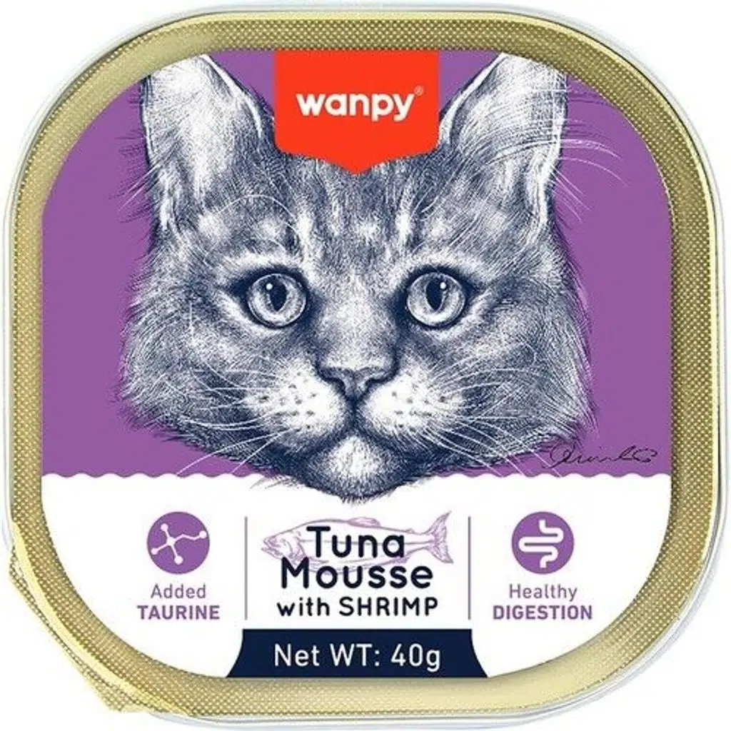 Wanpy  Kedi Yaş Mama Ton Balık,Karidesli 40G