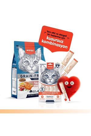 Wanpy Kedi Krema Somon,Tavuk Sindirim Dest. 5*14G
