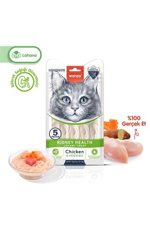 Wanpy Kedi Krema Tavuk,Sebze Böbrek Sağlığı  5*14G