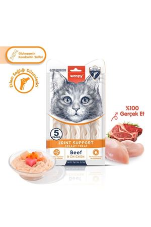 Wanpy Kedi Krema Sığır Etli,Tavuk Eklem Dest.5*14G