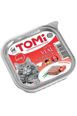 Tomi Kedi Yaş Maması Dana Etli, Kümes Hayvan 100G