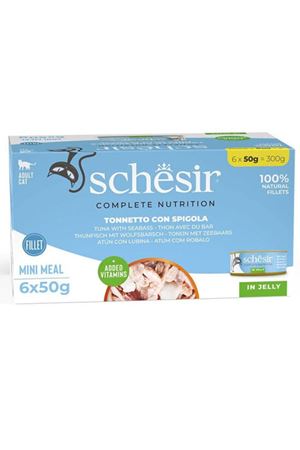 Schesir Kedi Yaş Maması Ton Balığı, Levrekli 6*50G