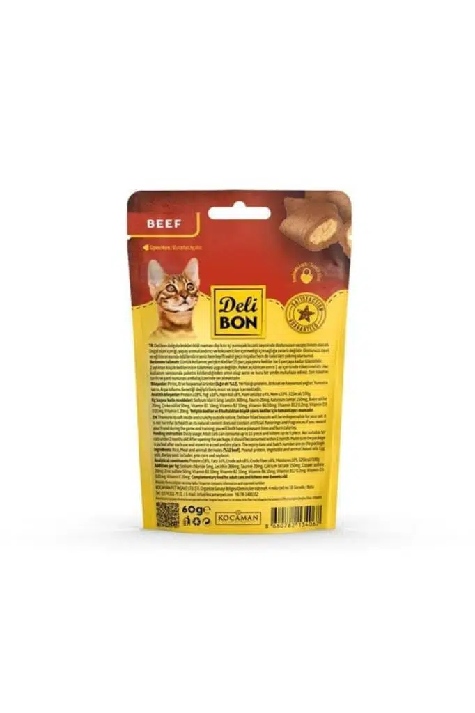 Delibon Kedi Ödül Maması Bisküvi Sığır Etli 60 G