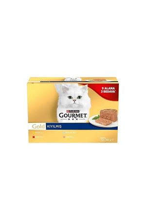 Gourmet Gold Kedi Yaş Maması Kıyılmış Etli 12*85 G