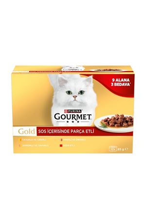 Gourmet Gold Kedi Yaş Maması Parça Etli 12*85 G
