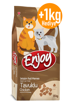 Enjoy Kedi Maması Tavuklu 15 Kg + 1 Kg Hediye