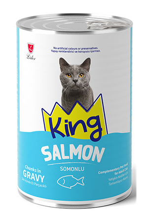 King Kedi Yaş Maması Et Parçacıklı Somonlu 400 G