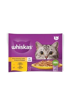 Whiskas Kedi Yaş Mama Tavuklu Hindili 4*85 G