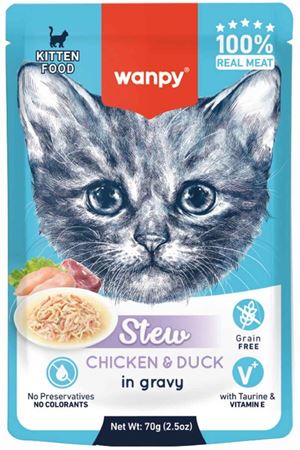 Wanpy Kedi Yaş Maması Tavuklu Ve Ördekli 70 G