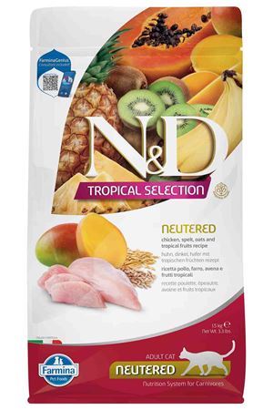 N&D Kısır Kedi Maması Tavuklu,Tropikal Meyve 1.5Kg