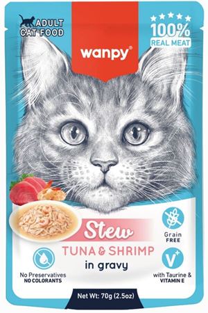 Wanpy Kedi Yaş Maması Balık Ve Karidesli 70 G