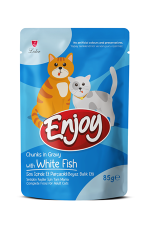 Enjoy Kedi Yaş Maması Beyaz Balıklı 85 G