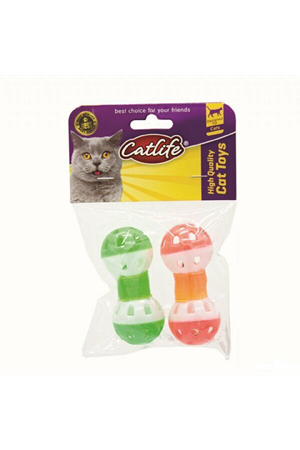 Catlife Kedi Oyuncağı Zilli ve Yaylı Top 2'Li 9 Cm
