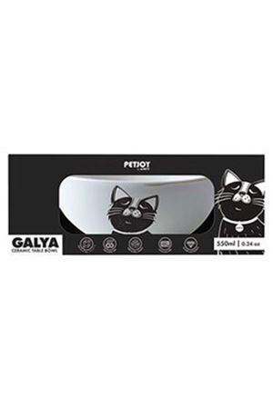 M-Pets Mama Ve Su Kabı Galya Seramik Siyah-Beyaz