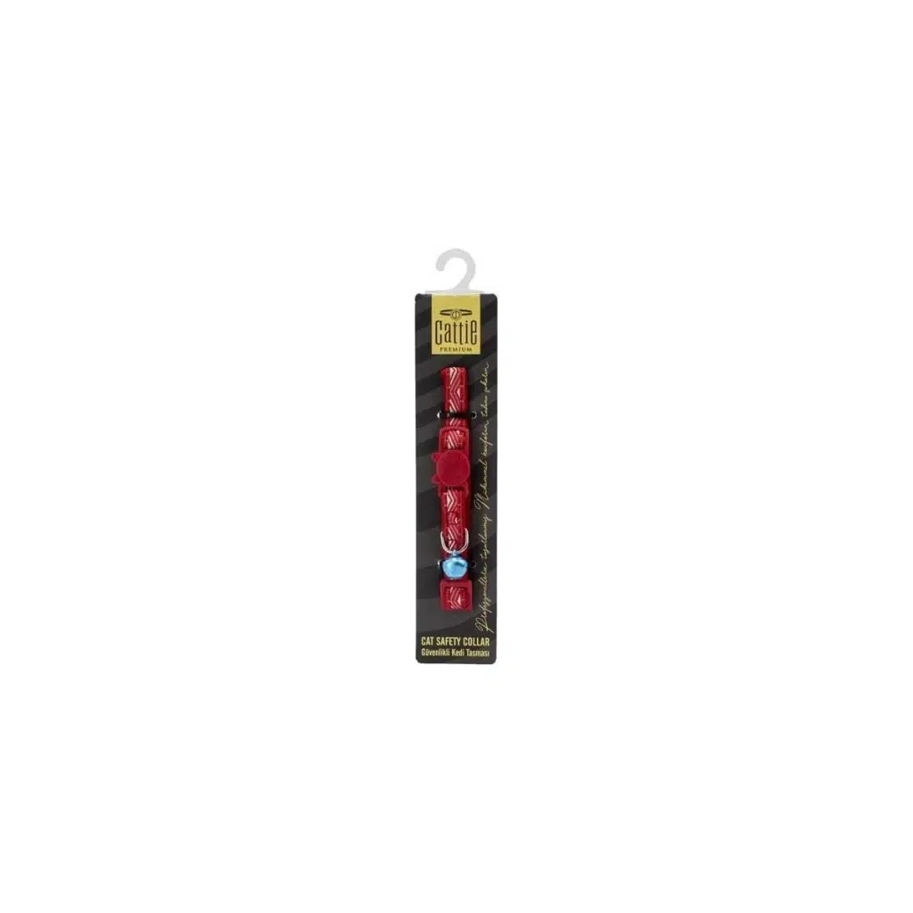 Cattie Kedi Boyun Tasması Desenli Kırmızı 15-25 Cm