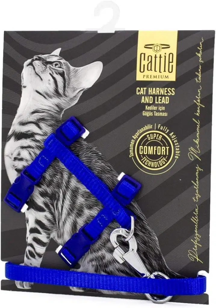Cattie Kedi Göğüs Ve Gezdirme Takımı Mavi 25-40 Cm