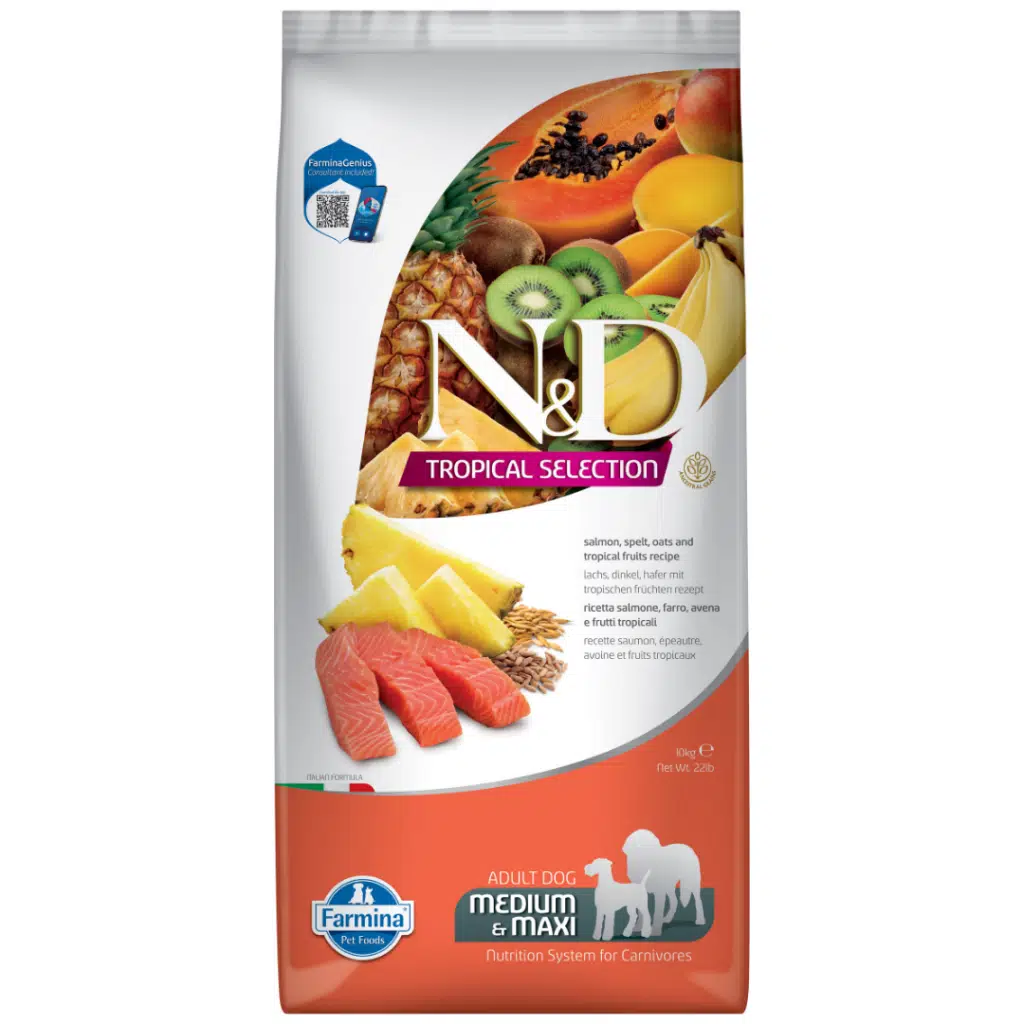 N&D Köpek Maması Somonlu Tropikal Meyveli 10 Kg