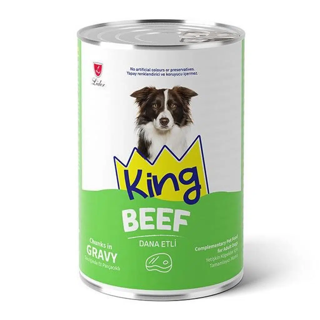 King Köpek Yaş Maması Et Parçacıklı Dana Etli 400G