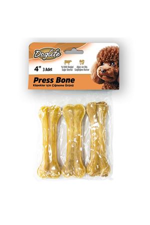 Doglife Köpek Ödül Natural Press Kemik 3'Lü 10 Cm