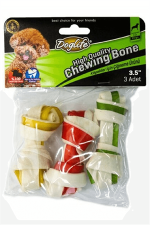 Doglife Düğümlü Kemik Renkli 3*20 G