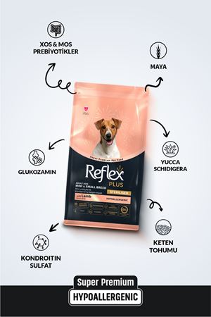 ReflexPlus Kısır Köpek Mama Mini,Küçük Kuzulu 3Kg