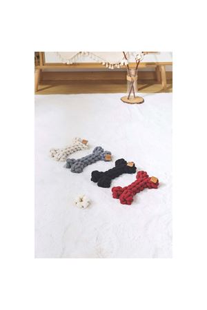M-Pets Köpek Oyuncağı Örgü Kemik Gri 19*12*5 Cm