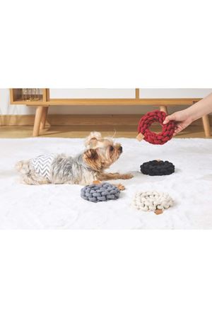 M-Pets Köpek Oyuncağı Örgü Halka Gri 13 Cm