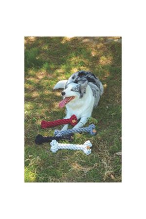 M-Pets Köpek Oyuncağı Örgü Kemik Gri 30 Cm