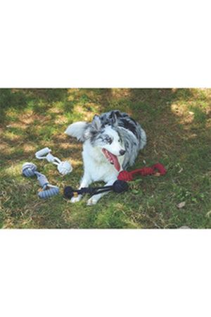 M-Pets Köpek Oyuncağı Çekmeli Örgü Top Gri 36*9 Cm