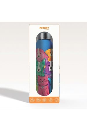 M-Pets Termos Kedi ve Köpek Desenli Mavi 500 Ml