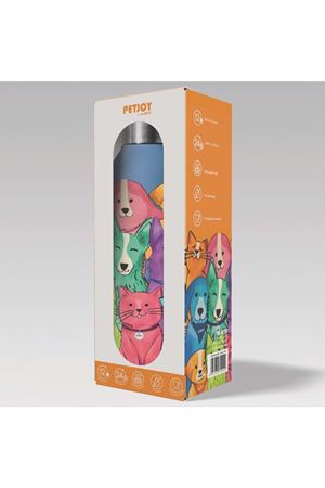 M-Pets Termos Kedi ve Köpek Desenli Mavi 500 Ml