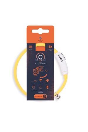 M-Pets Boyun Tasması Flash Ledli Neon Turuncu (S)