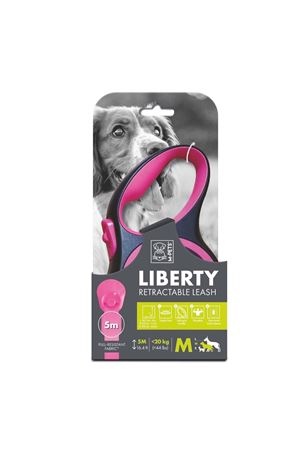 M-Pets Köpek Gezdirme Tasması Otomatik Pembe(M) 5M
