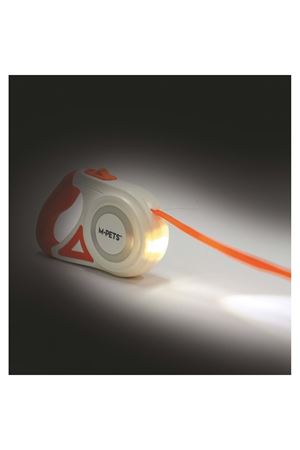 M-Pets Gezdirme Tasma Ledli Otomatik Turuncu(M) 5M