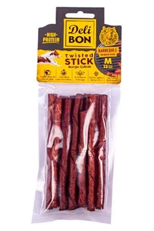 Delibon Köpek Ödül Deri Burgu Çubuk Barbekü 12Lİ
