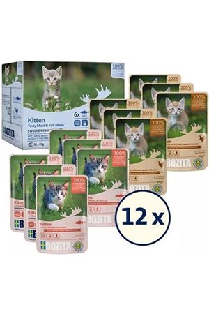 Bozita Yavru Kedi Yaş Maması Balık ve Etli 12*85 G