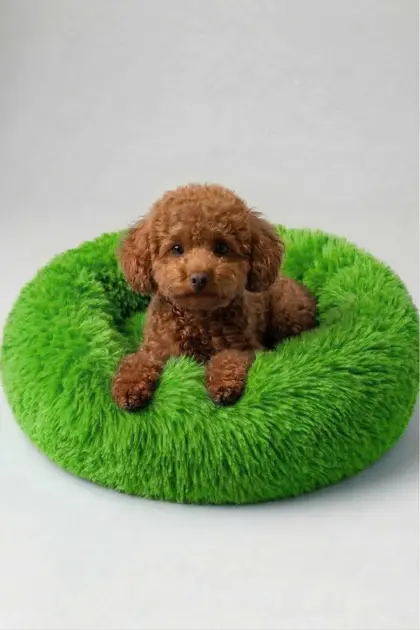 Benetton Yatak Donut Uzun Kürklü Yeşil 45 Cm