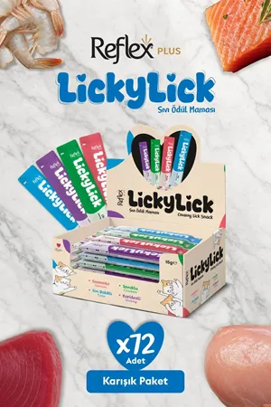 Reflex Plus LickyLick Kedi Sıvı Ödül Maması Karışık Paket 15g x 72 Adet
