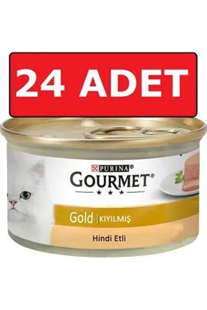 Gourmet Purina Gold Kıyılmış Hindi Etli Konserve Yetişkin Kedi Maması 24 x 85 G
