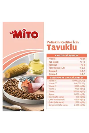 Mito Yetişkin Kedi Maması Tavuklu 1 Kg